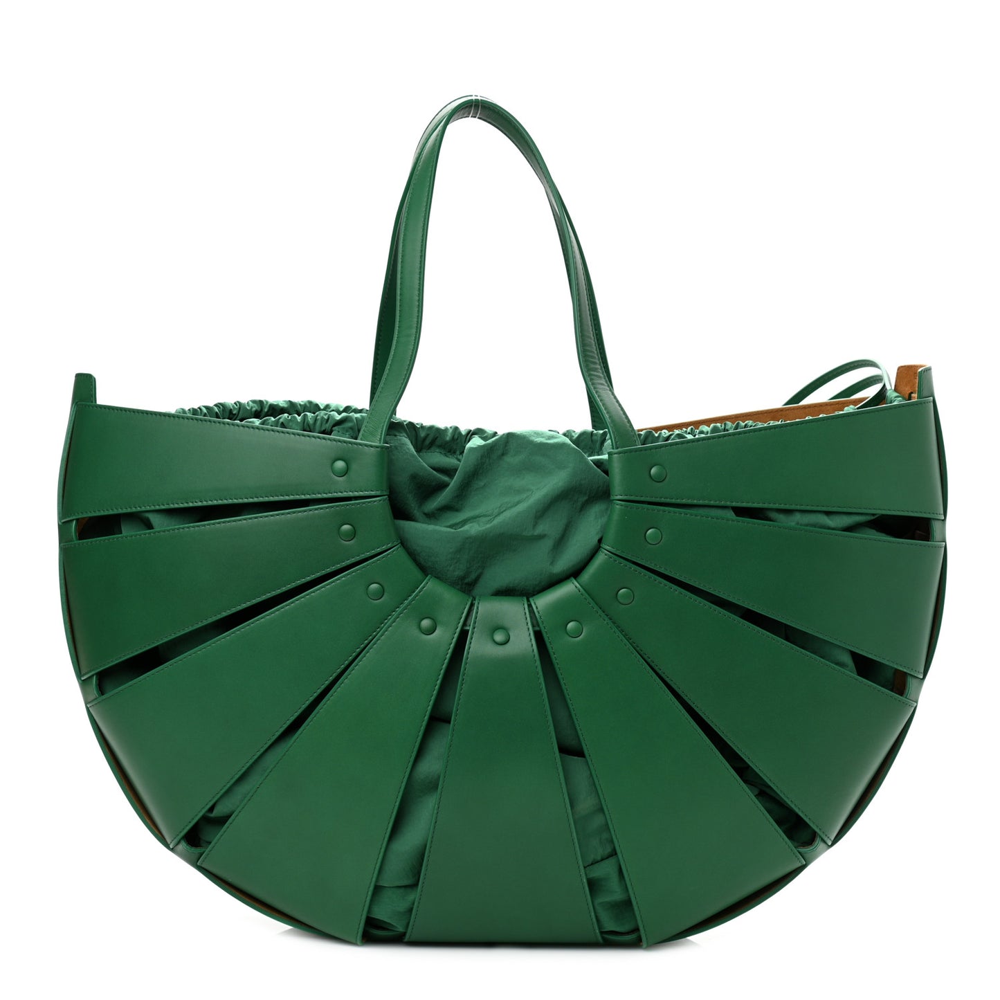 French Calfskin Large Shell Bag Racing Green