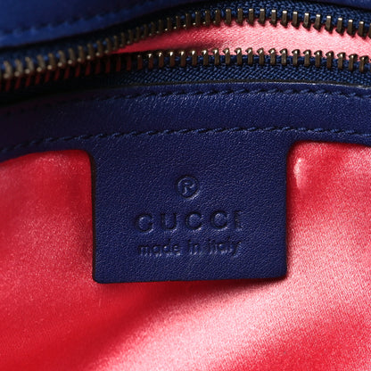 Gucci Velvet Matelasse Small GG Marmont Shoulder Bag Cobalt Blue 6 of 11