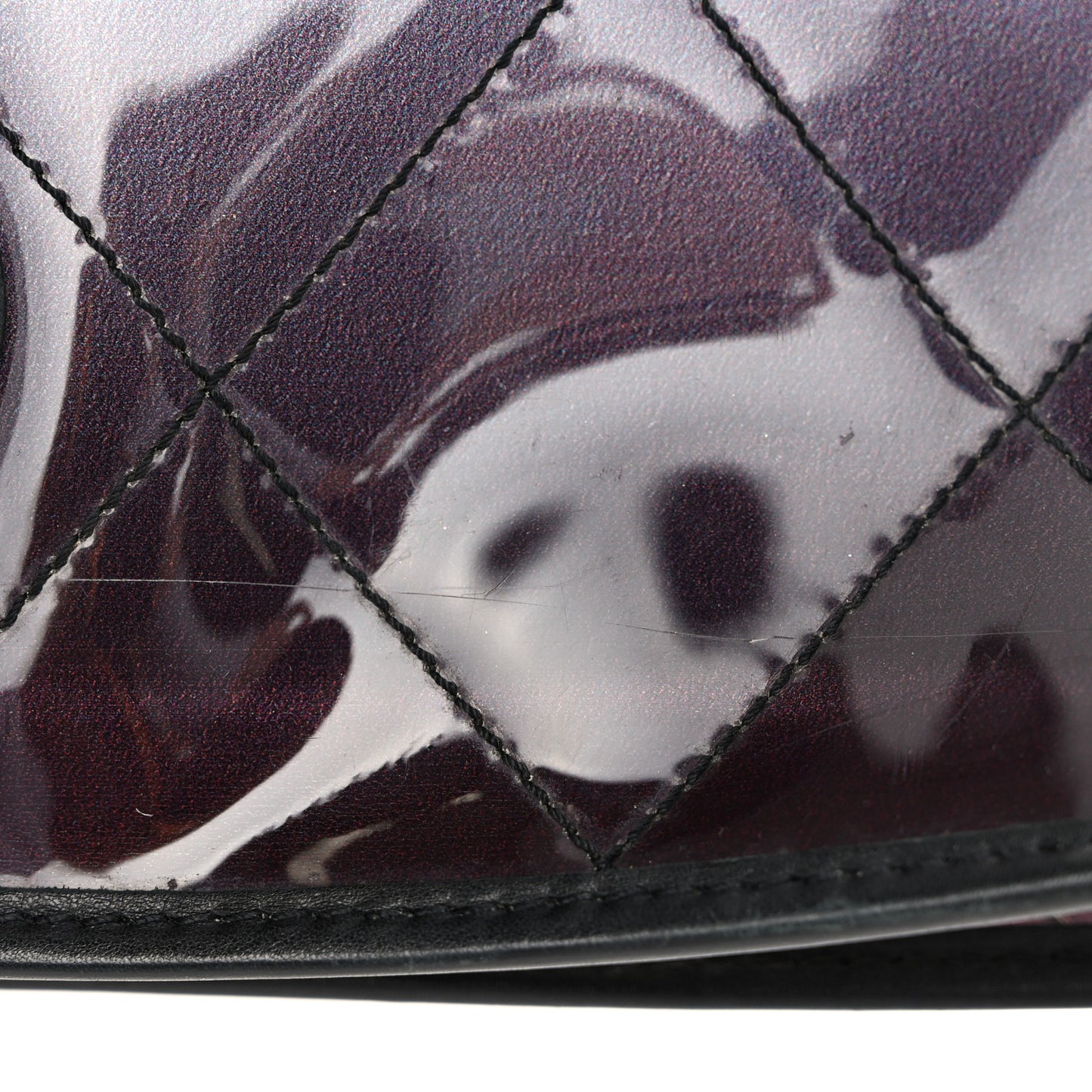 Vinyl Quilted Degrade Jumbo Single Flap Black