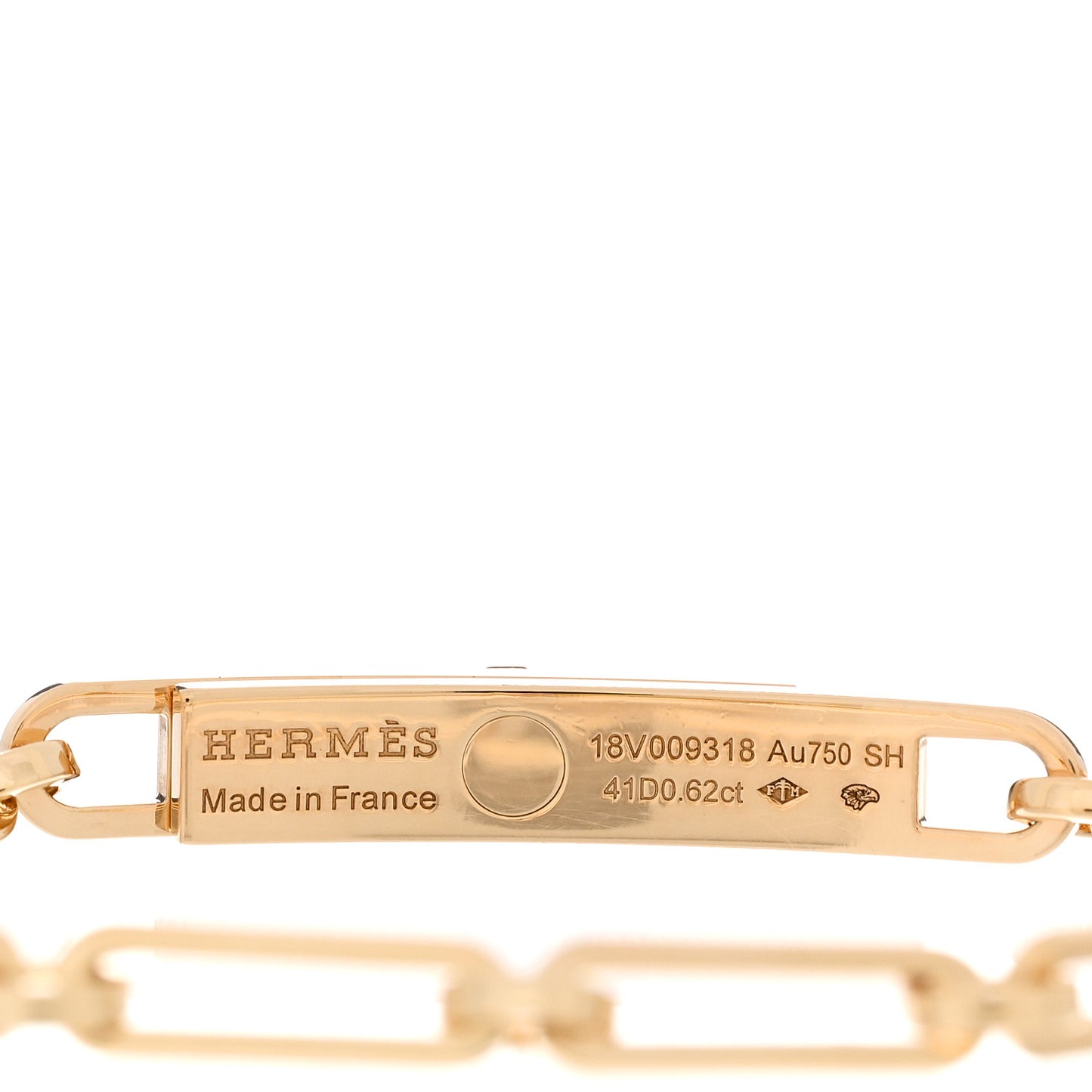 18K Yellow Gold Diamond Pave PM Kelly Chaine Bracelet SH
