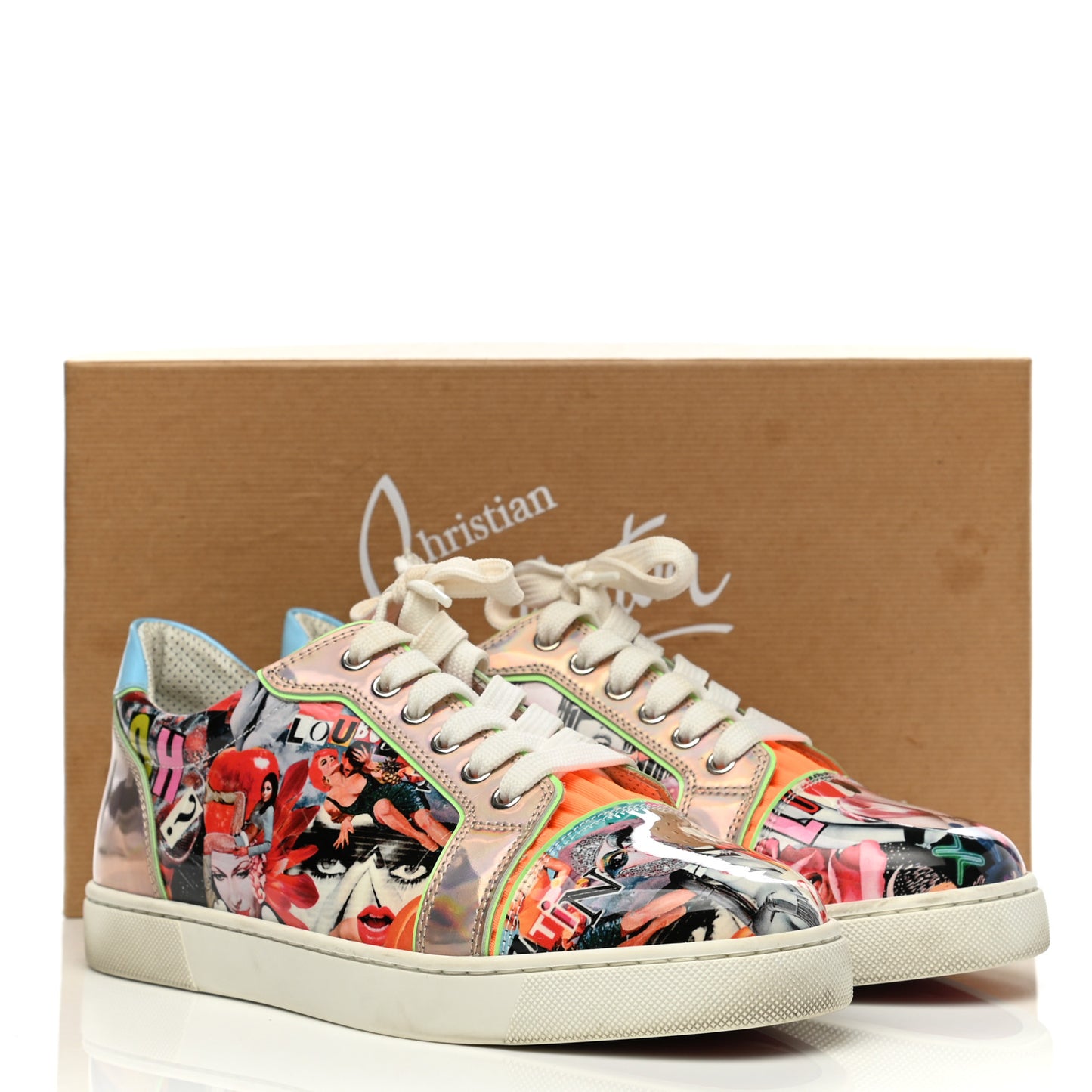 Calfskin Vieira Print Womens Orlato Flat Sneakers 39.5 Multicolor