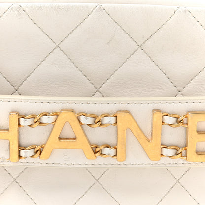 Chanel Calfskin Quilted Enchained Camera Case Bag White 8 of 17