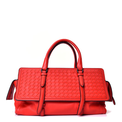 Bottega Veneta Nappa Intrecciato Medium Monaco Satchel Red 1 of 4