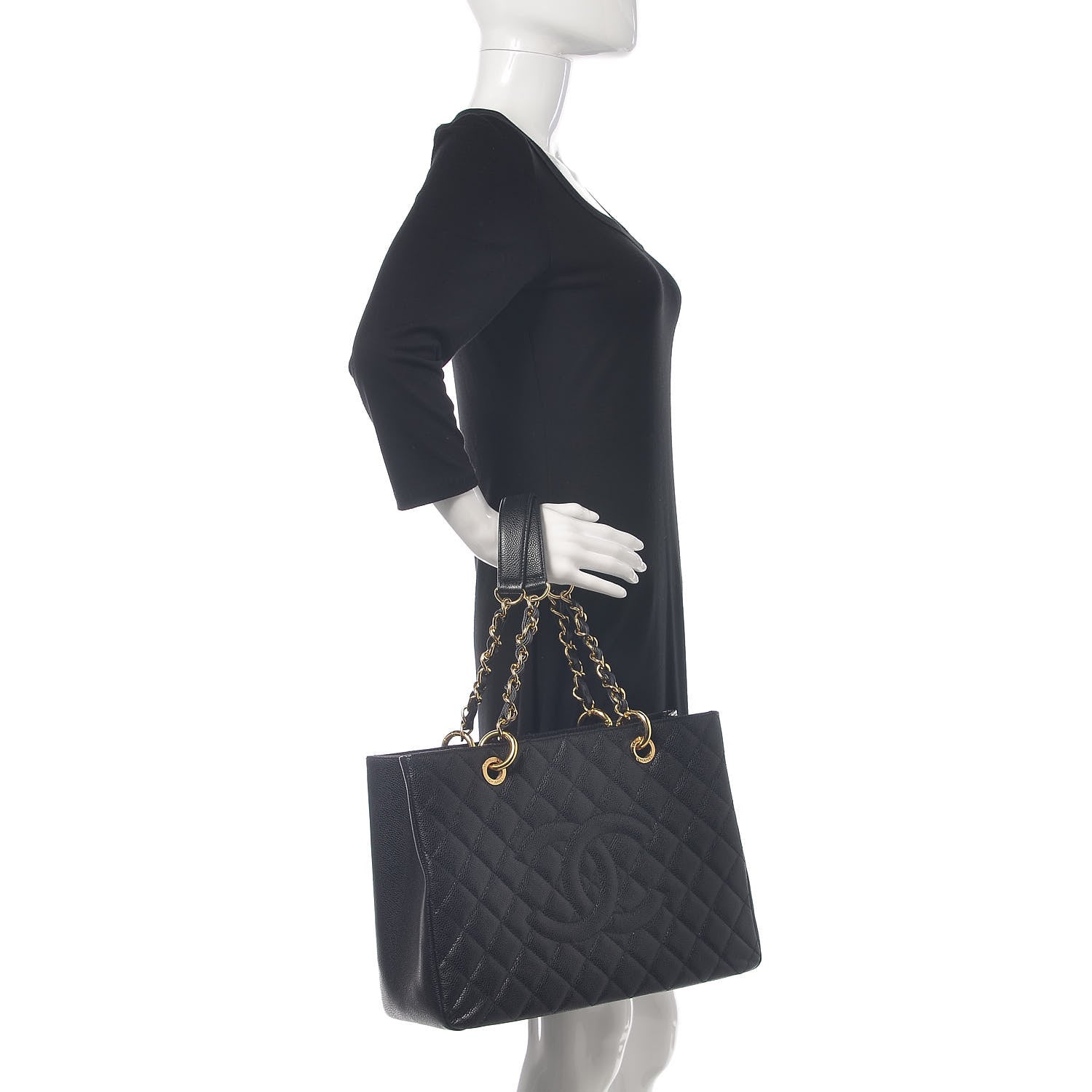 Chanel Caviar Quilted Grand Shopping Tote GST Black 2 of 19