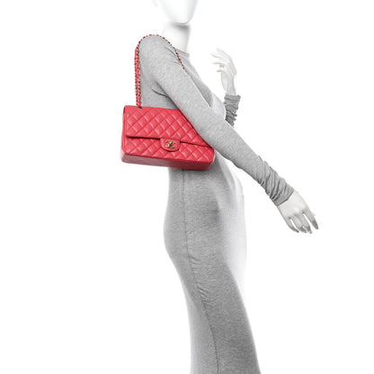 Chanel Caviar Quilted Medium Double Flap Dark Pink 2 of 10