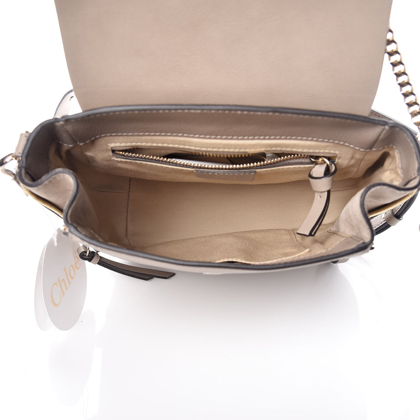 Suede Calfskin Small Faye Backpack Motty Grey