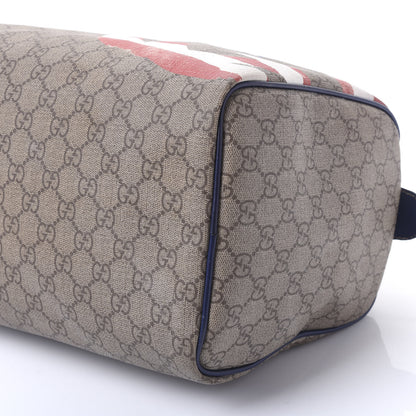 Gucci GG Plus Monogram Medium Boston USA Flag Unicef Duffle Blue 6 of 9