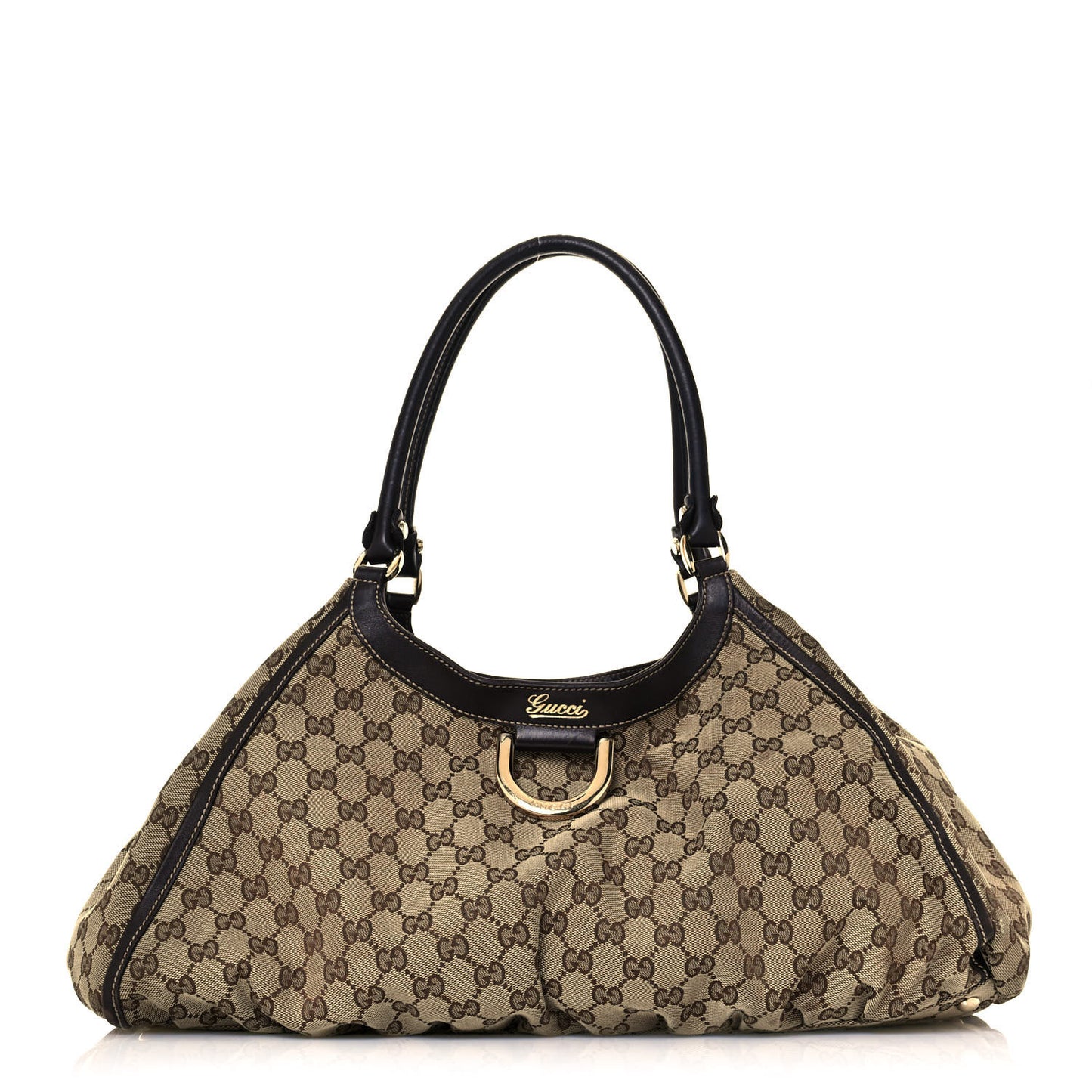 Monogram Large D Gold Hobo Dark Brown