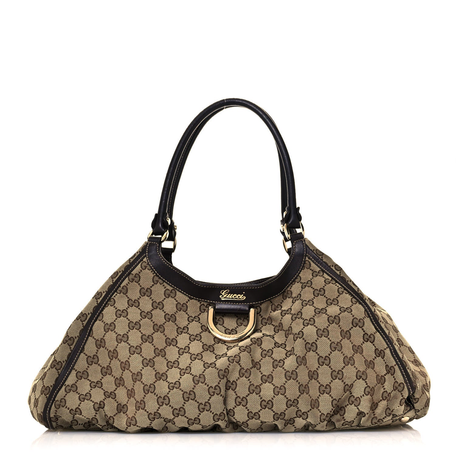 Gucci Monogram Large D Gold Hobo Dark Brown 1 of 15
