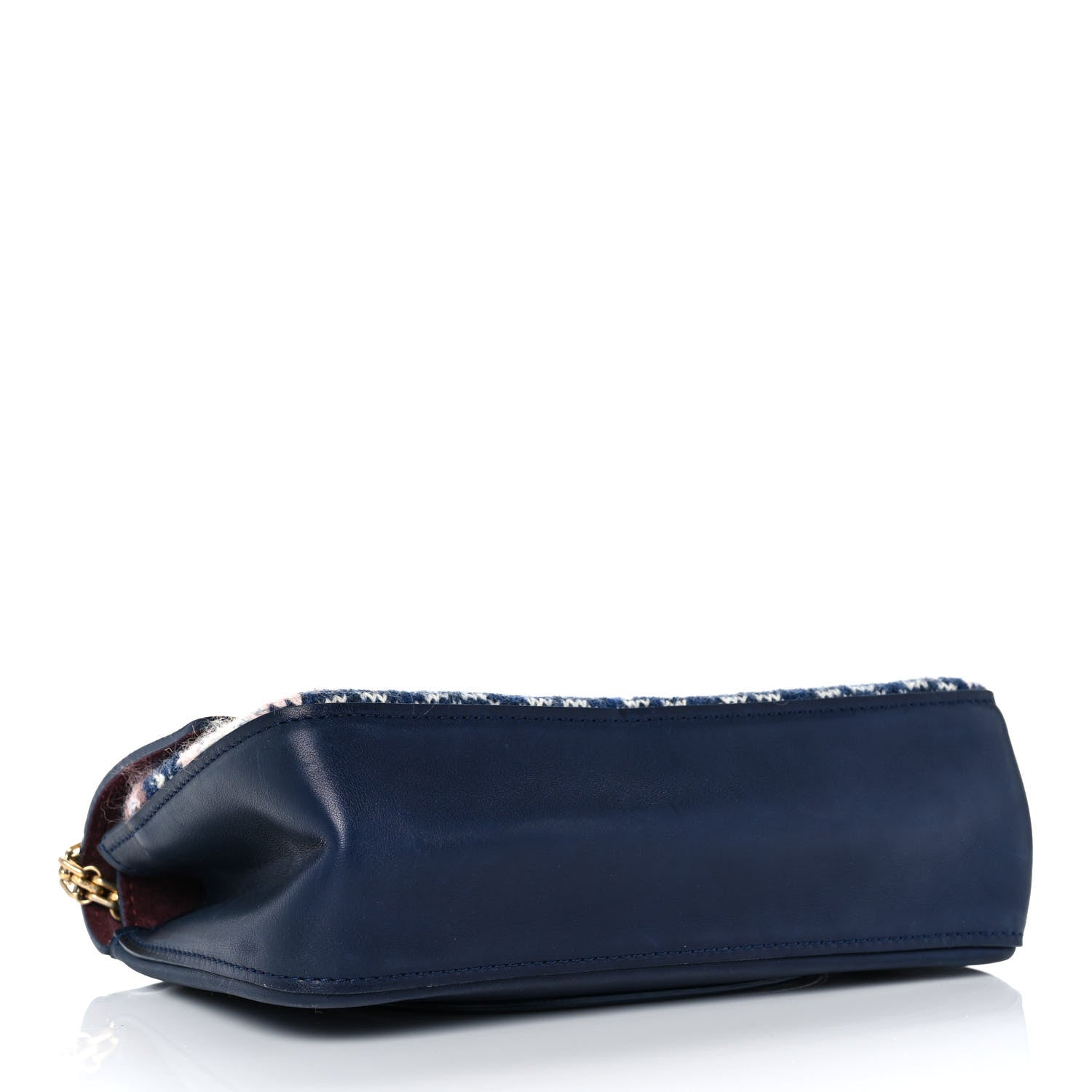 Chanel Smooth Calfskin Knit Nude 2.55 Reissue 225 Flap Navy 3 of 8
