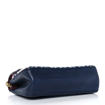 Chanel Smooth Calfskin Knit Nude 2.55 Reissue 225 Flap Navy 3 of 8