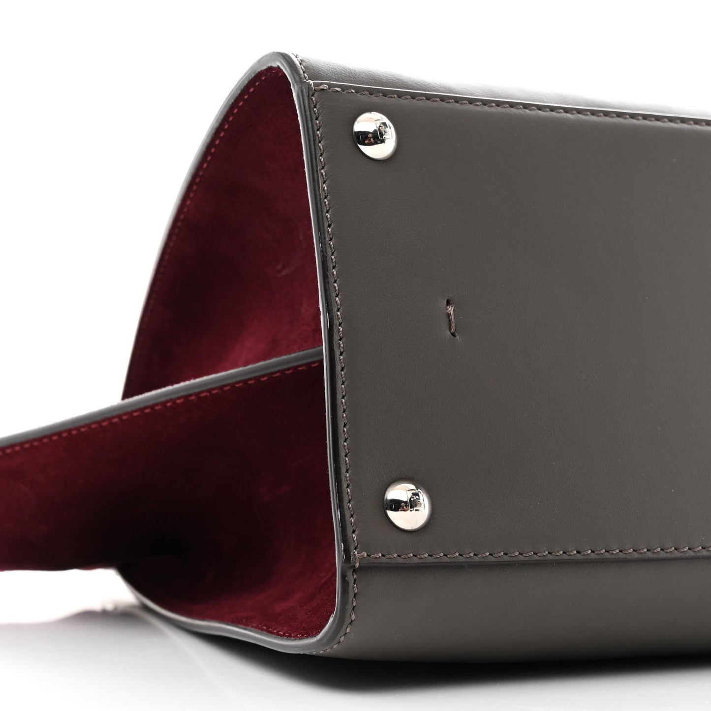 Vitello Dolce Century Petite 3Jours Tote Carbone Bordeaux