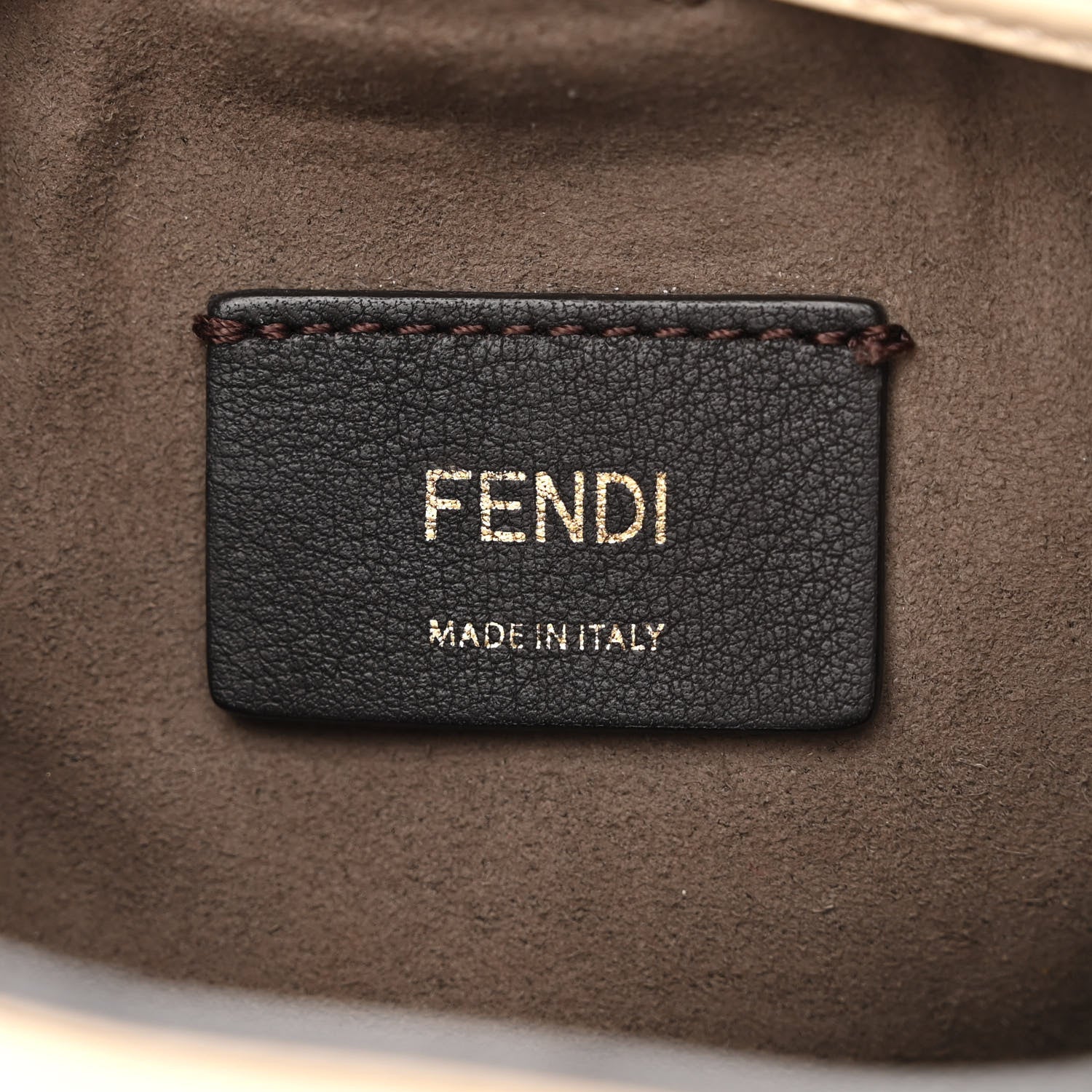 Fendi Suede Vitello King F is Fendi Micro FF Mini Mon Tresor Bucket Bag Arancio Marrone White Ice 6 of 13