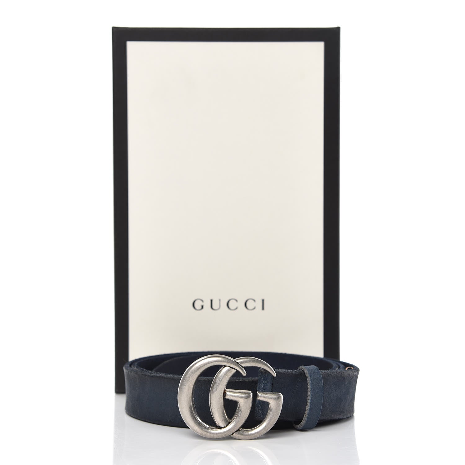 Gucci Cuoio Toscano Nickel Double G 30mm Belt 90 36 Blue 8 of 8