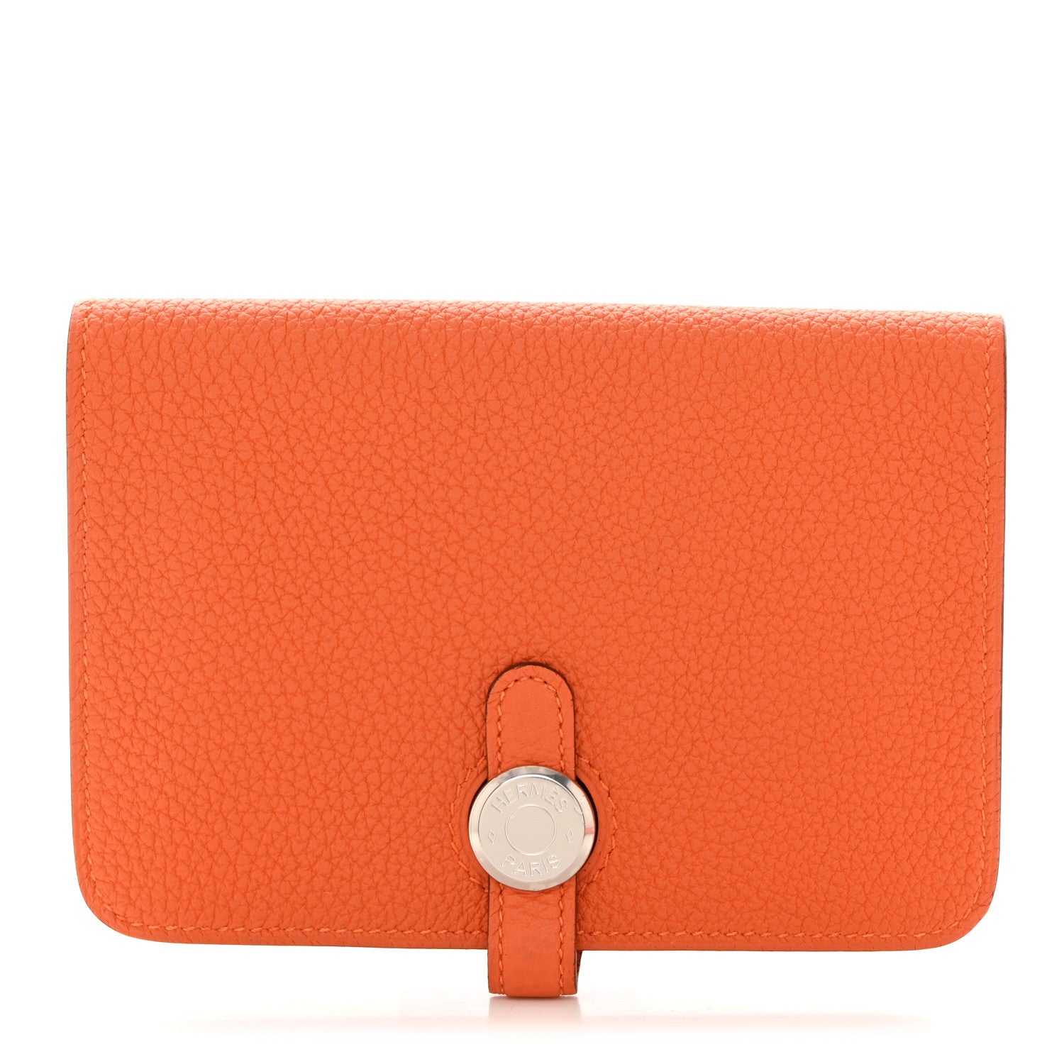 Hermes Togo Dogon Compact Wallet Orange 1 of 8