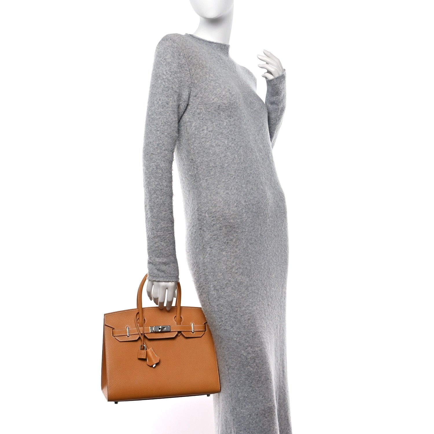Hermes Vache Naturelle Grainee Birkin Sellier 30 Natural Sable 2 of 13
