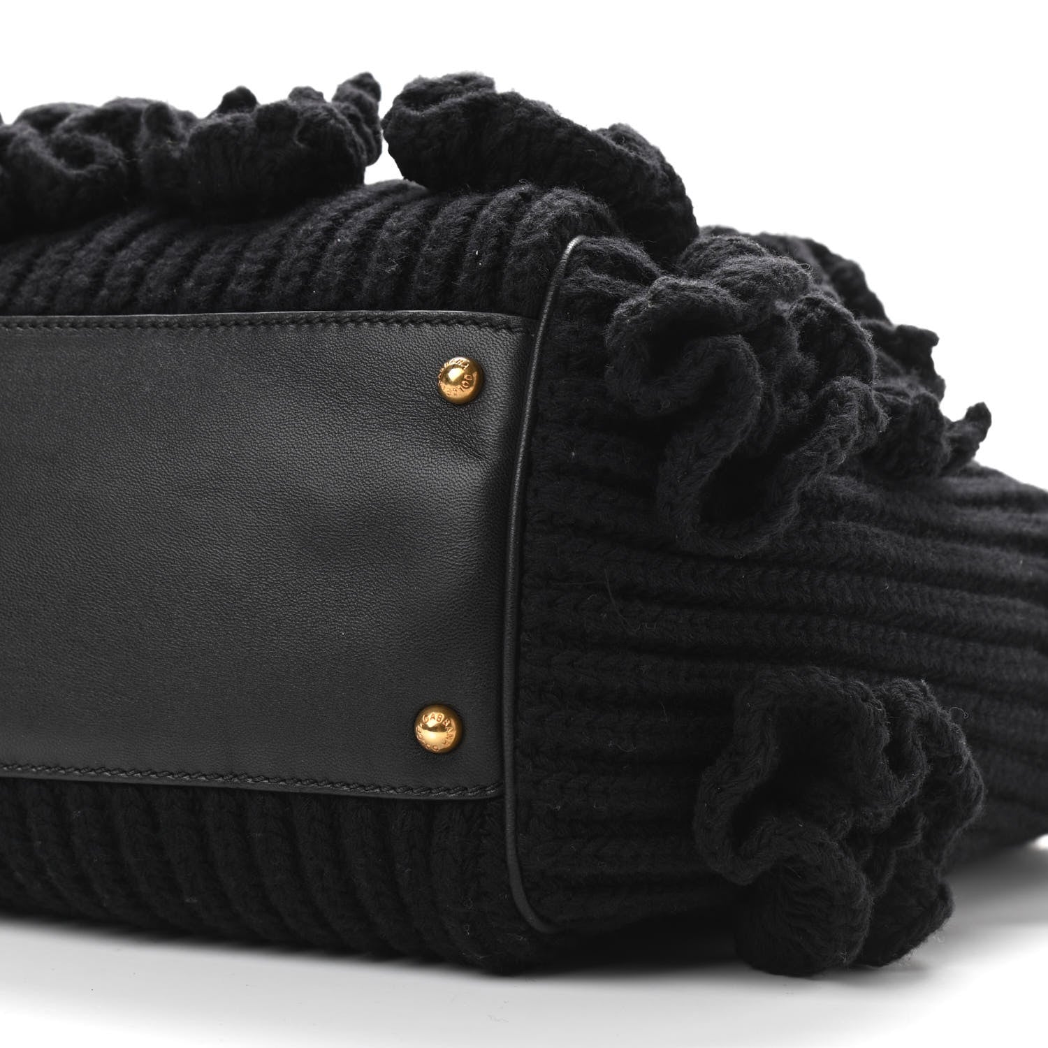 Dolce & Gabbana Calfskin Floral Knit Miss Sicily Satchel Black 10 of 13