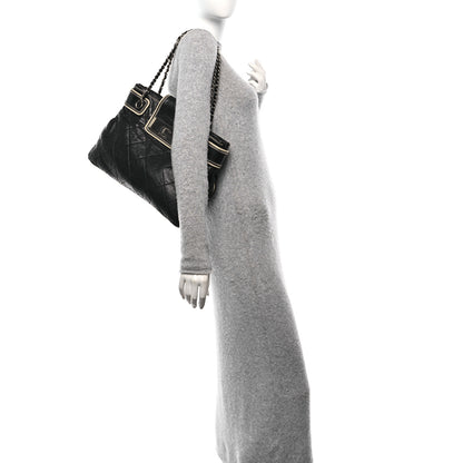 Chanel Lambskin Quilted Mademoiselle Accordion Tote Black 3 of 11
