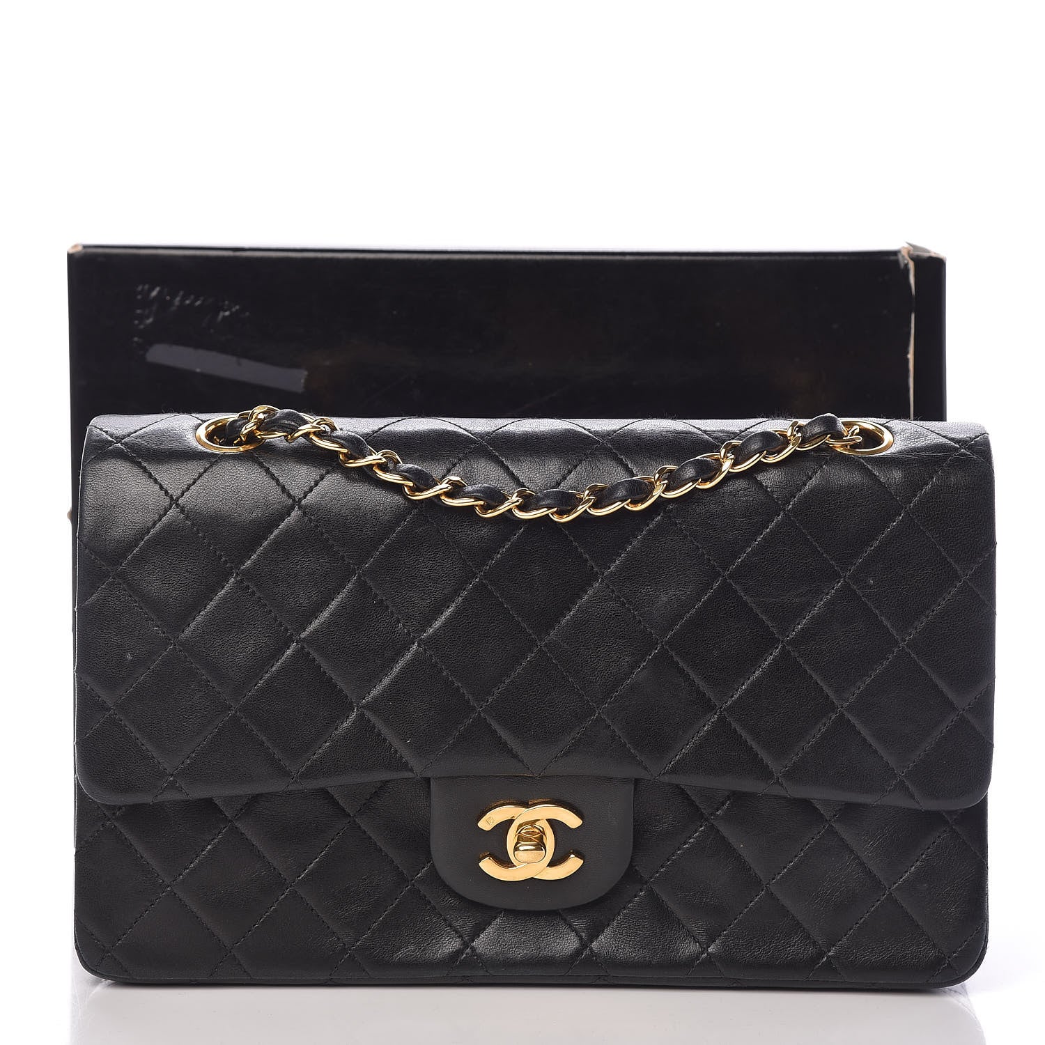 Chanel Lambskin Quilted Medium Double Flap Black 19 of 19