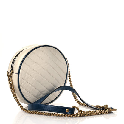 Gucci Azalea Calfskin Matelasse Diagonal Mini Torchon GG Marmont Round Shoulder Bag Mystic White Blue Agata 3 of 12