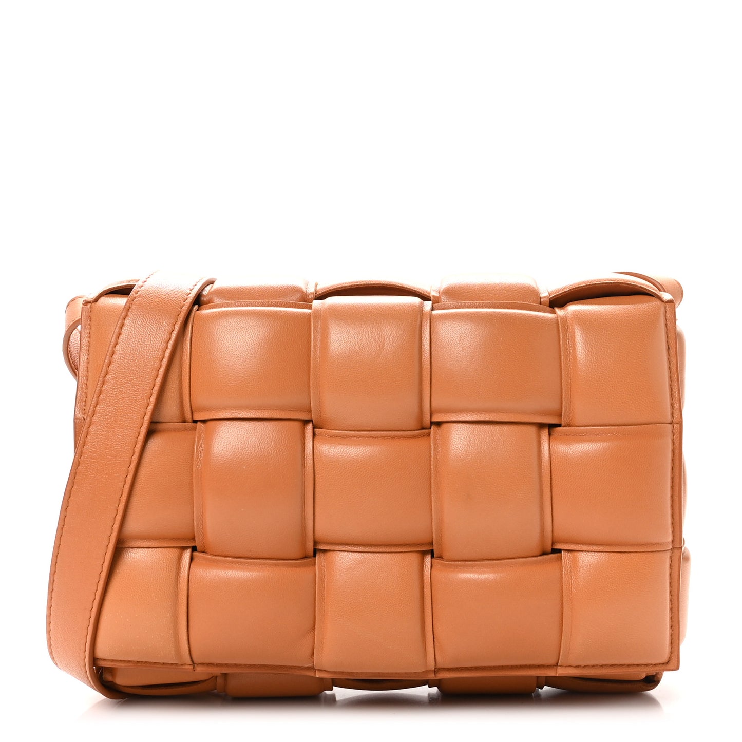 Nappa Maxi Intreccio Small Padded Cassette Crossbody Bag Clay