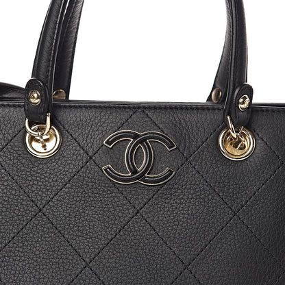 Chanel Bullskin Stitched Small Shopping Tote Black 10 of 11