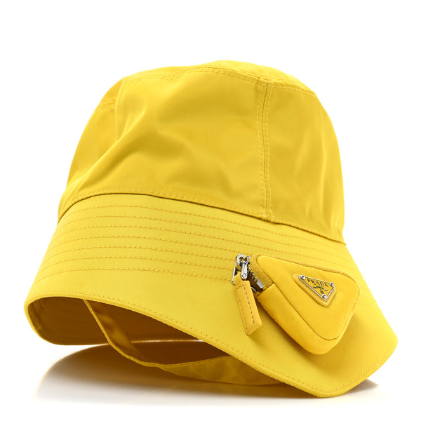 Prada Re-Nylon Mens Multifunctional Bucket Hat XXL Giallo 1439138