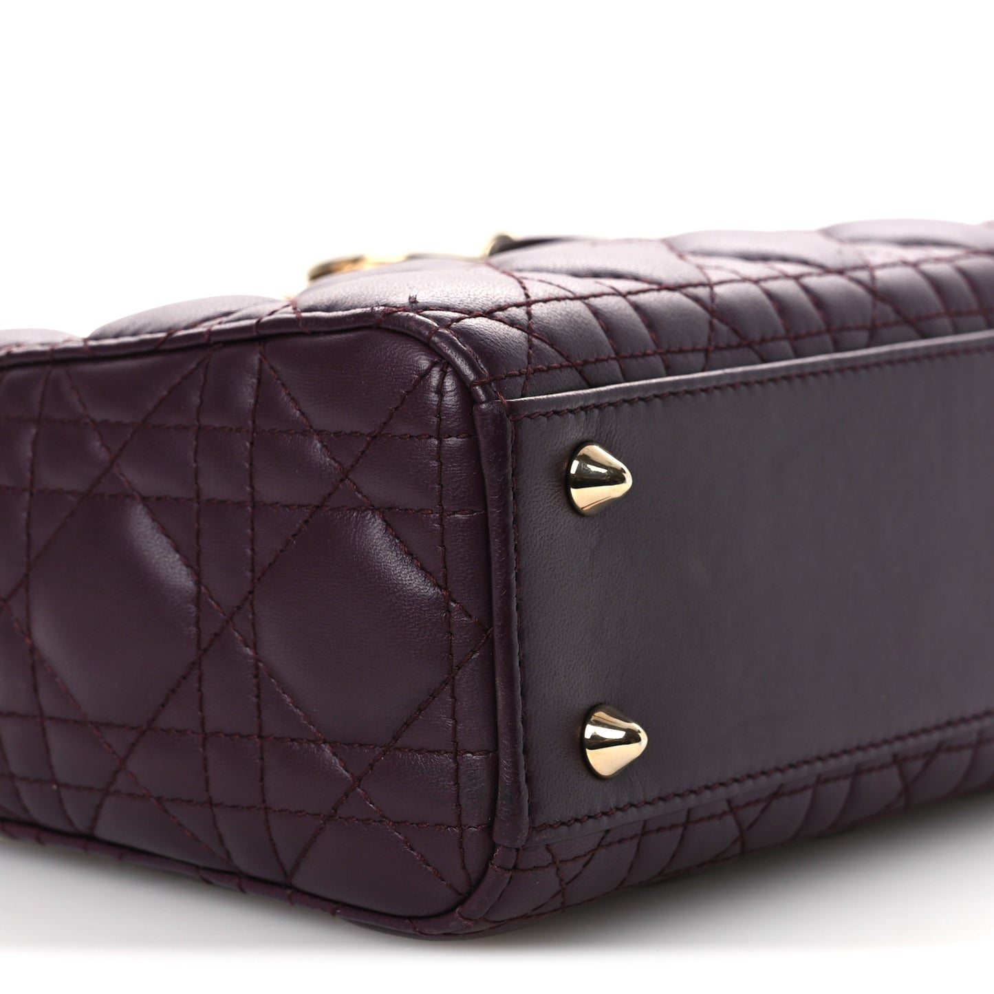 Lambskin Cannage Small Lady Dior Burgundy