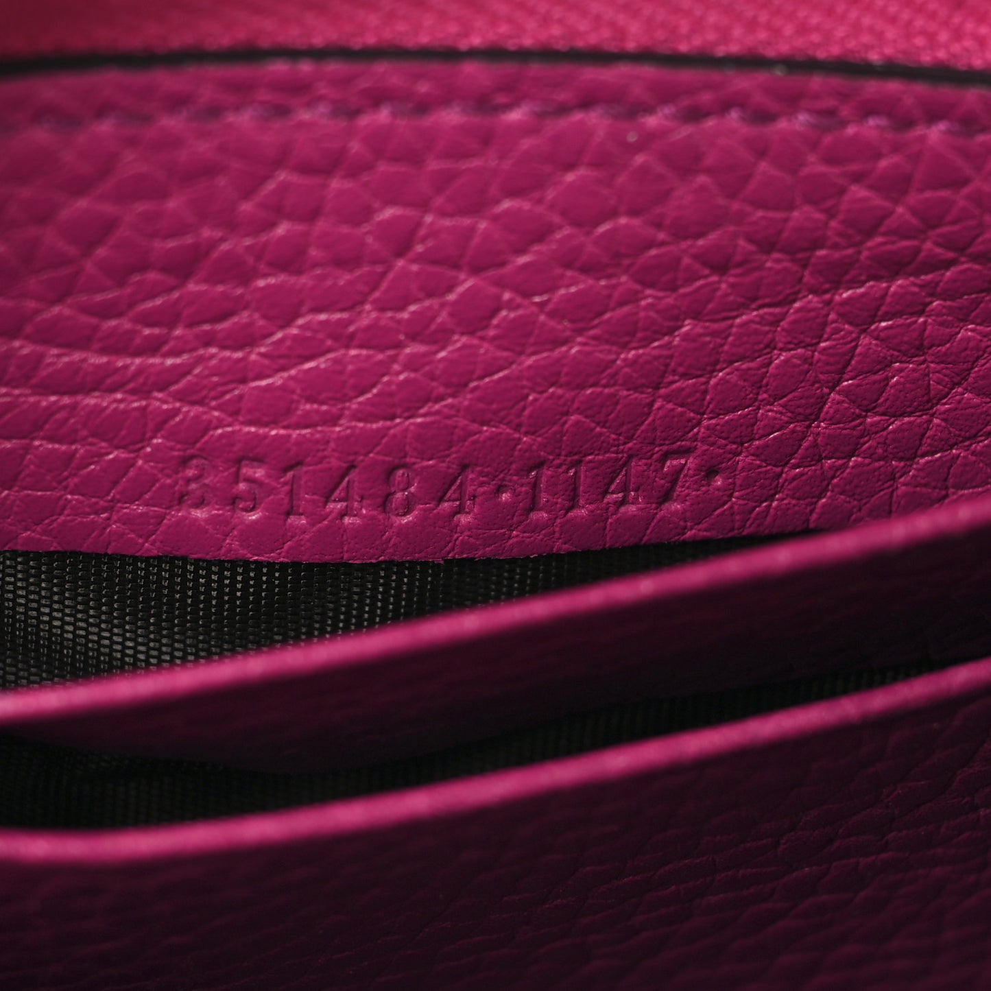 Pebbled Calfskin Soho Compact Disco Zip Around Wallet Bright Bougainvillea