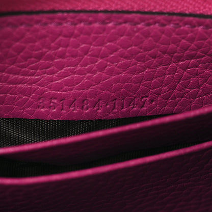 Gucci Pebbled Calfskin Soho Compact Disco Zip Around Wallet Bright Bougainvillea 7 of 8