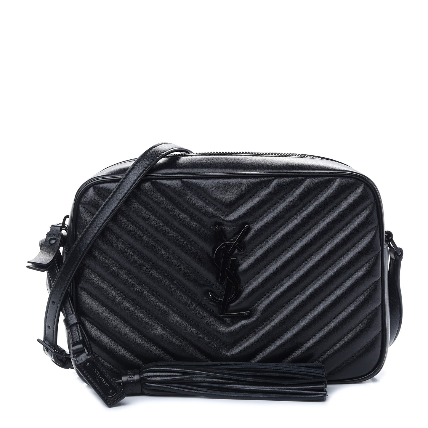 Calfskin Matelasse Monogram Lou Camera Bag Black