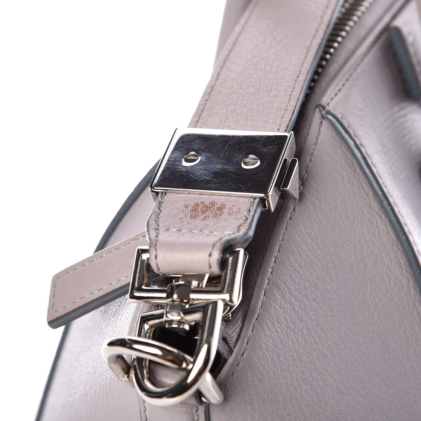Sugar Goatskin Medium Antigona Pearl Grey