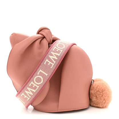 Loewe Calfskin Shearling Small Bunny Shoulder Bag Peach Bloom 1 of 11
