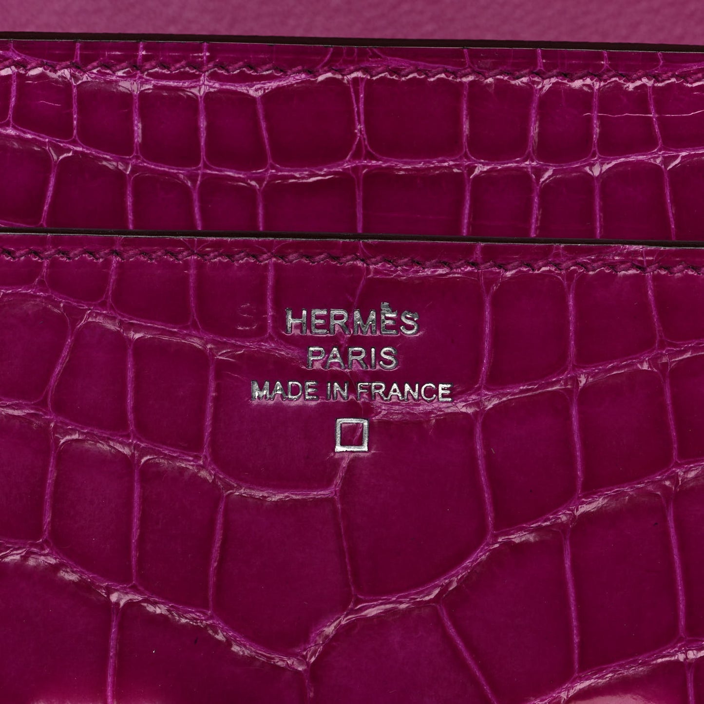 Shiny Alligator Constance Long Wallet Rose Scheherazade