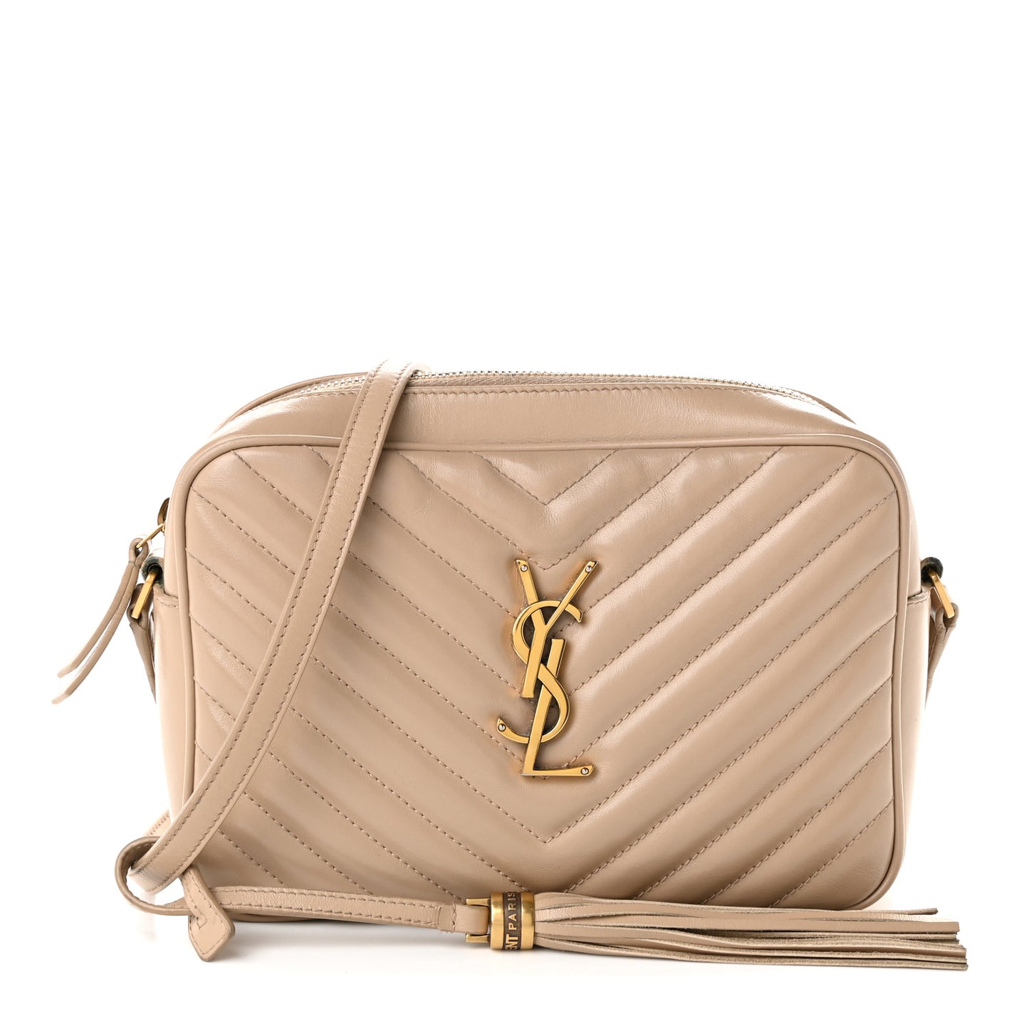 Calfskin Matelasse Monogram Lou Camera Bag Dark Beige