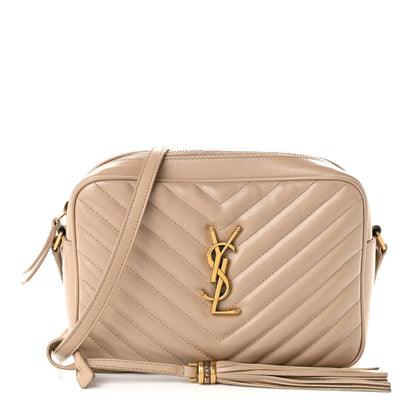 Saint Laurent Calfskin Matelasse Monogram Lou Camera Bag Dark Beige 1 of 10