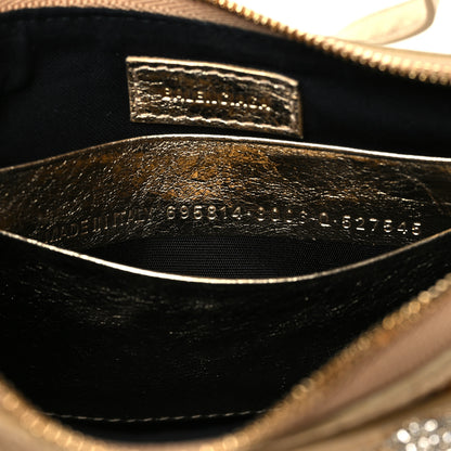 Balenciaga Metallic Arena Agneau Crystal Le Cagole Mini Purse With Chain Light Gold 7 of 10
