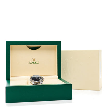 Rolex Stainless Steel 18K White Gold Diamond 41mm Oyster Perpetual Datejust Watch Black 126334 5 of 5