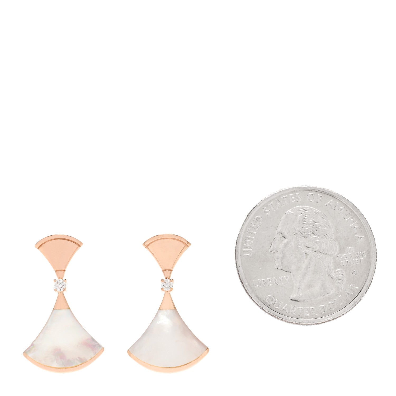 Bulgari 18K Rose Gold Diamond Mother of Pearl Divas' Dream Earrings 2 of 5