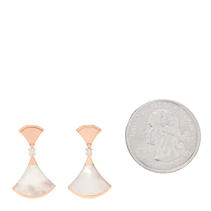 Bulgari 18K Rose Gold Diamond Mother of Pearl Divas' Dream Earrings 2 of 5