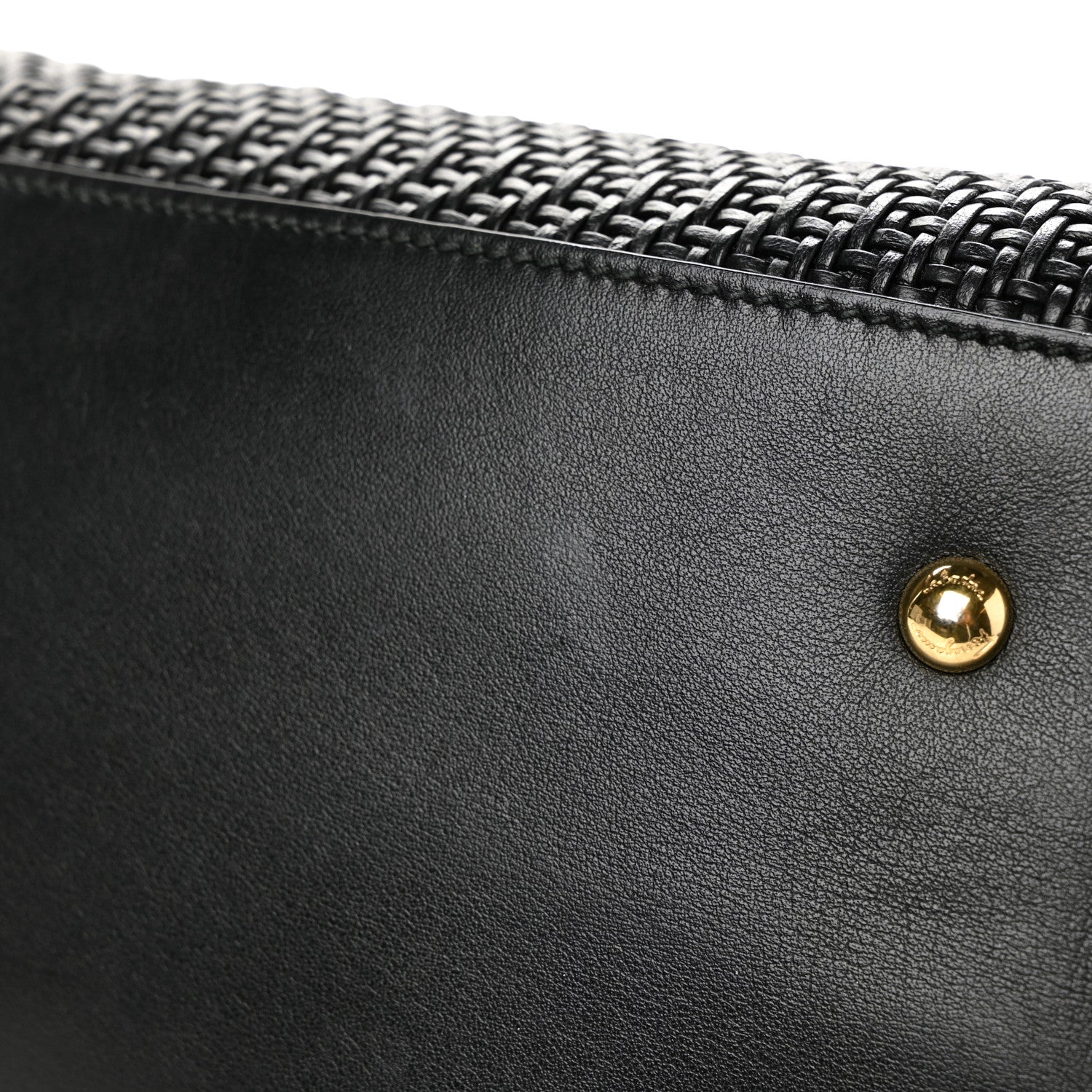 Salvatore Ferragamo Woven Nappa Sofia Satchel Black 10 of 10