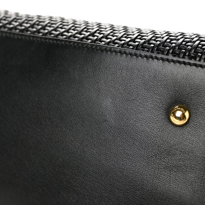 Salvatore Ferragamo Woven Nappa Sofia Satchel Black 10 of 10