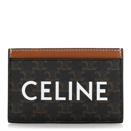 Celine Triomphe Canvas Card Holder Tan 1 of 9