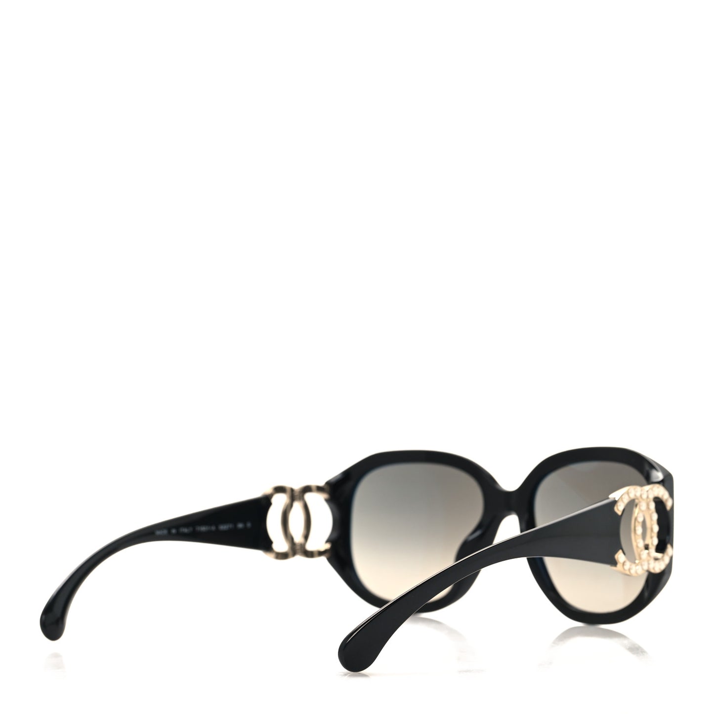 Acetate Pearl CC Square Sunglasses 71501-A Black