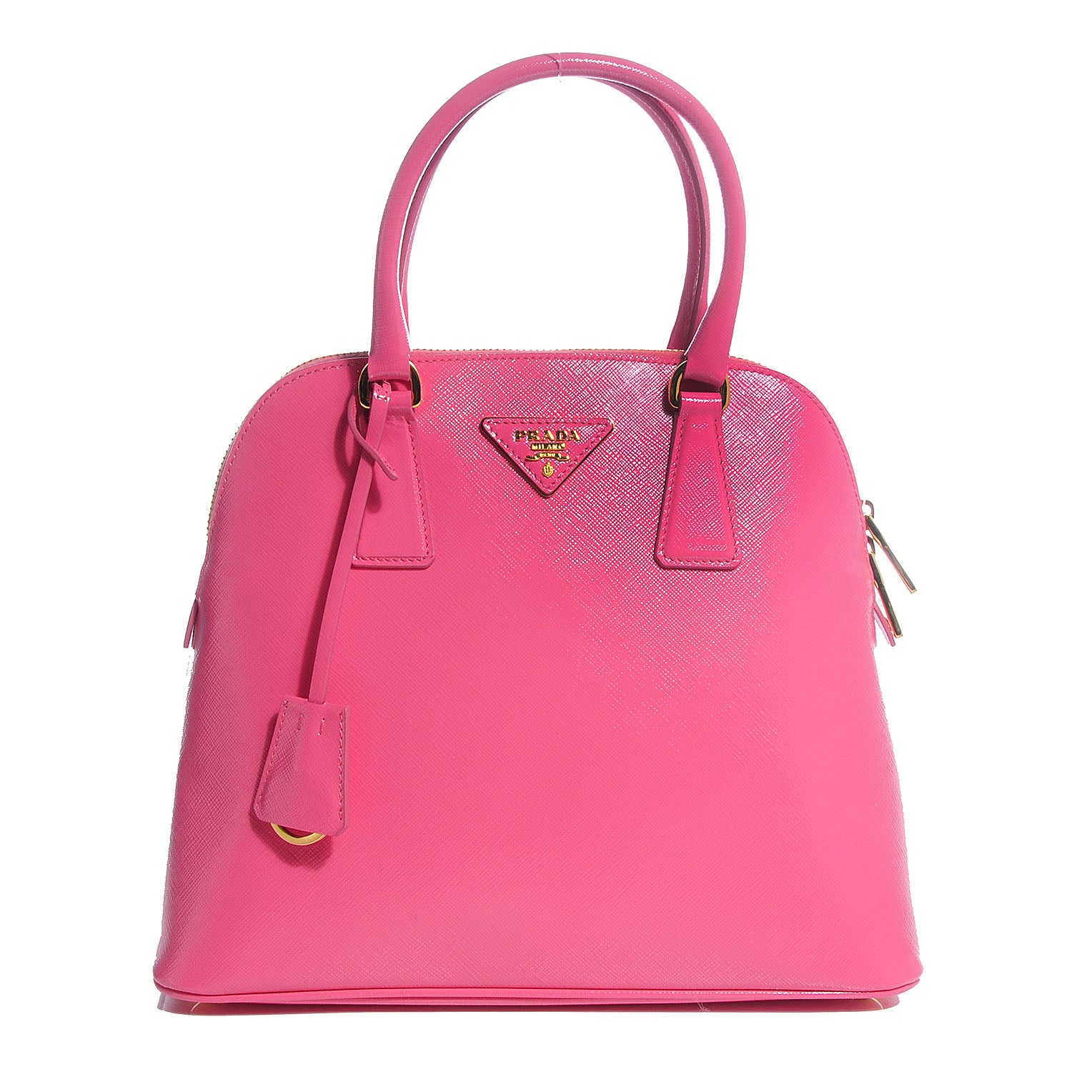 Prada Saffiano Vernice Round Dome Tote Begonia 1 of 11