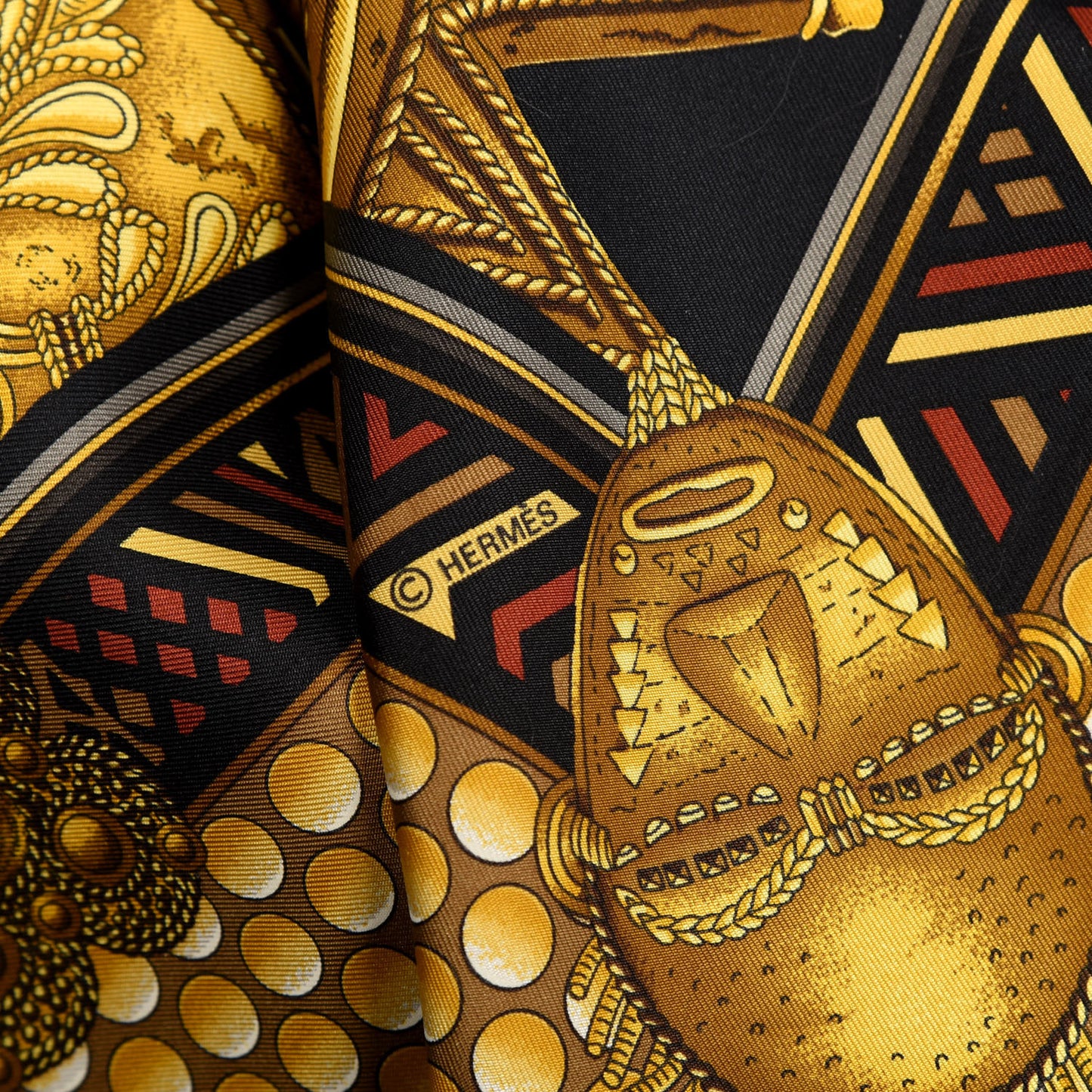 Silk L'or Des Chefs Scarf 90 Black Gold