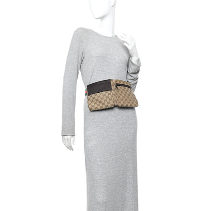 Gucci GG Monogram Double Pocket Belt Bag Dark Brown 2 of 13