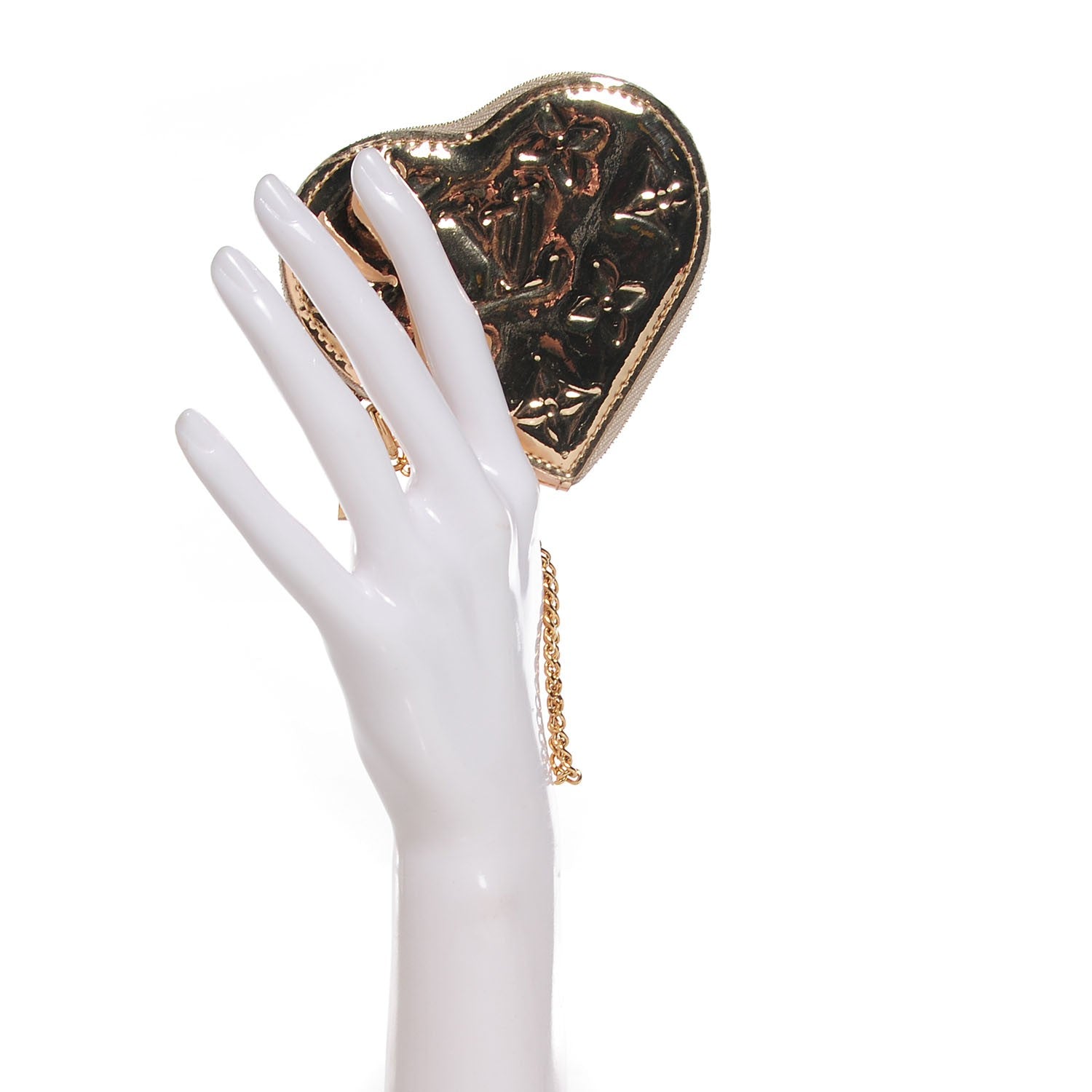 Louis Vuitton Monogram Miroir Heart Coin Purse Gold 2 of 9