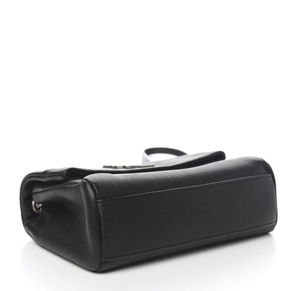 Saint Laurent Grain De Poudre Small West Hollywood Monogram Fold-Over Bag Black 3 of 11