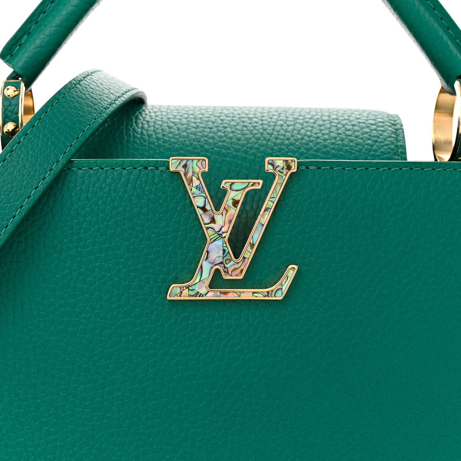 Louis Vuitton LOUIS VUITTON Taurillon Abalone Capucines BB Emerald 7 of 9